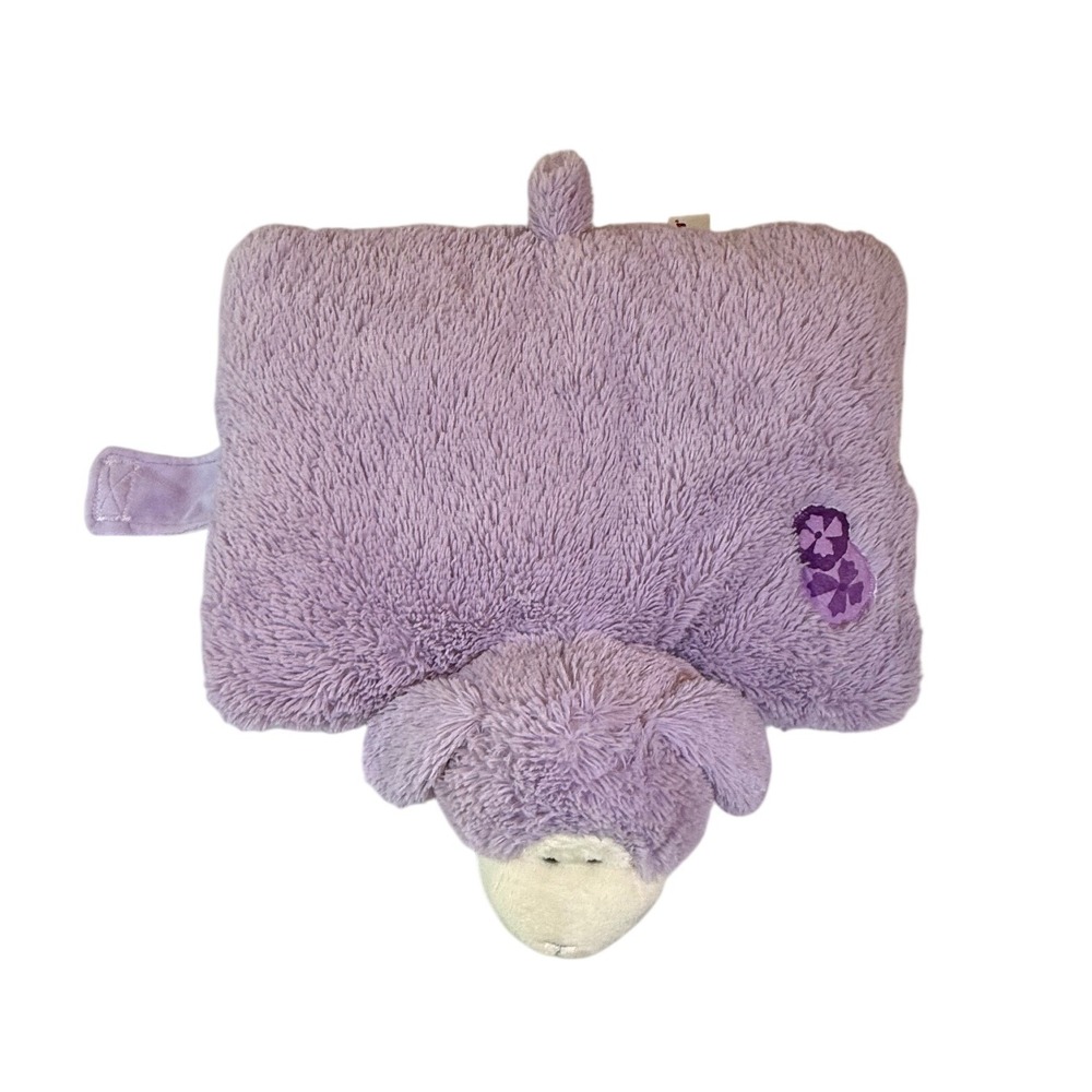 Pillow Pets Lavender Lamb Kids Purple Plush Floral Print Soft Toy Stuffed Pillow